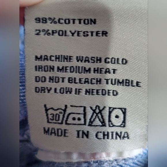 Denim Blvd Los Angeles Puff Sleeve Ripped Raw Hem Crop Jean Jacket Dark Blue S - Picture 12 of 12